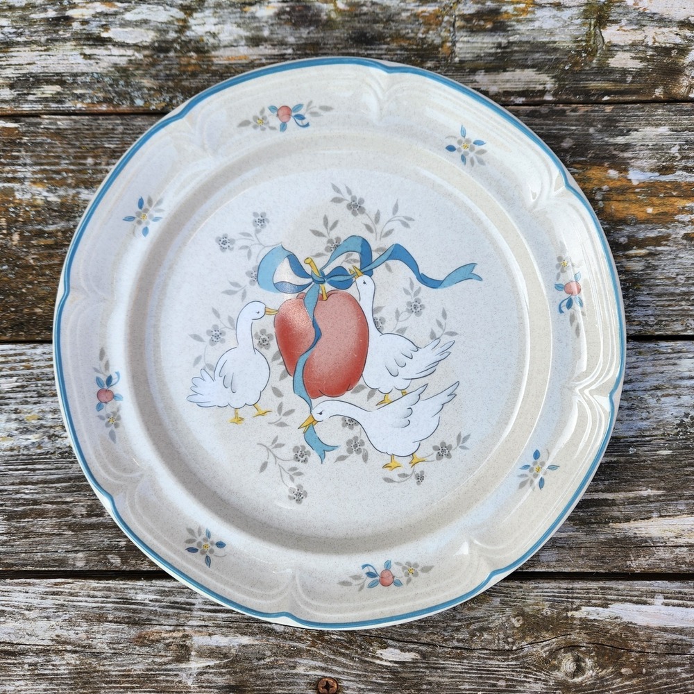 Vintage International China Marmalade 12in Chop Plate Round Platter Geese 8868